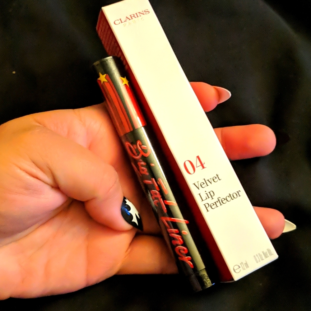 Big fat liner and clarins velvet lip perfector